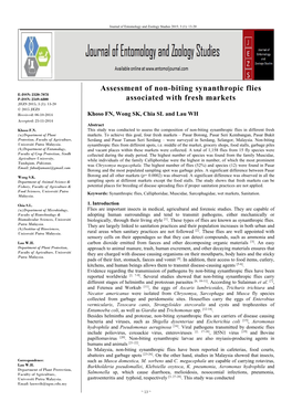 Assessment of Non-Biting Synanthropic Flies Associated With