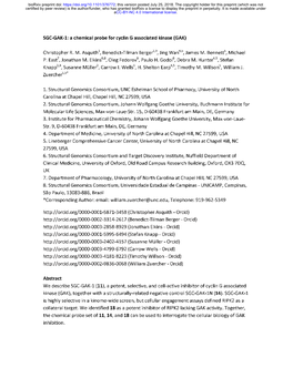 GAK-1: a Chemical Probe for Cyclin G Associated Kinase (GAK)