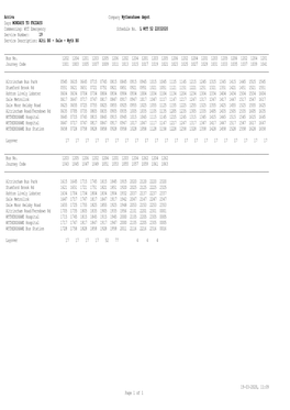 Arriva Working Timetable