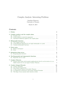 Complex Analysis: Interesting Problems