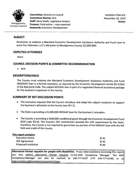 Fox Television, LLC's Attraction to Montgomery County ($1,000,000)