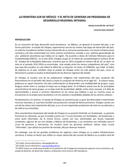 La Frontera Sur De México Y El Reto De Generar Un Programa De Desarrollo Regional Integral