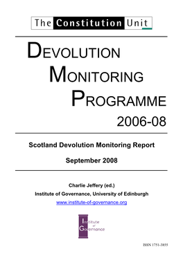 Scotland Devolution Monitoring Report: September
