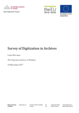 Appendix 2. Survey of Digitization in Archives