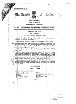 The Constitution (Scheduled Tribes) Order, 1950