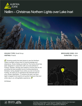 Nellim Œ Christmas Northern Lights Over Lake Inari