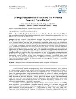 Do Dogs Demonstrate Susceptibility to a Vertically Presented Ponzo Illusion?