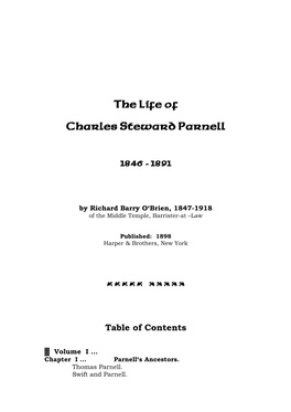 The Life of Charles Steward Parnell
