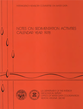 Notes on Sedimentation Activities Calendar Year 1978