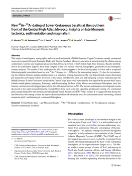 New 40Ar–39Ar Dating of Lower Cretaceous Basalts at the Southern Front of the Central High Atlas, Morocco: Insights on Late Me