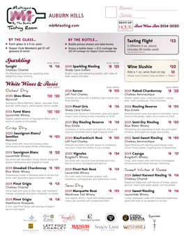 Auburn Hills Menu