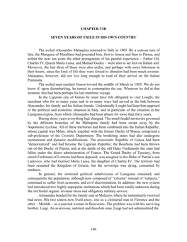 106 CHAPTER VIII SEVEN YEARS of EXILE in HIS OWN COUNTRY the Exiled Alessandro Malaspina Returned to Italy in 1803. by a Curious