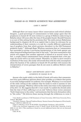 Isaiah 40–55: Which Audience Was Addressed?