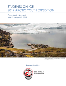 Students on Ice 2019 Arctic Youth Expedition