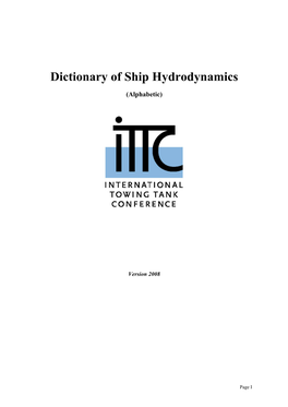 Dictionary of Ship Hydrodynamics