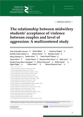 The Relationship Between Midwifery Students' Acceptance of Violence