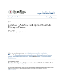 Nicholaas H. Gootjes, the Belgic Confession: Its History and Sources John B