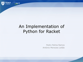 An Implementation of Python for Racket