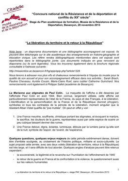 Concours National De La Résistance Et De La Déportation Et