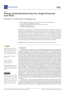 Damage Inside Borosilicate Glass by a Single Picosecond Laser Pulse