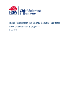 Initial Report of the NSW Energy Security Taskforce