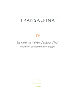 Le Cinéma Italien D'aujourd'hui