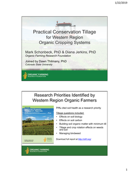 Practical Conservation Tillage for Western Region Organic Cropping Systems