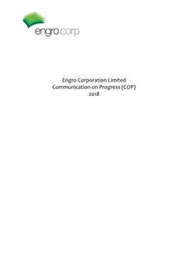 Engro Corporation Limited Communication on Progress (COP) 2018