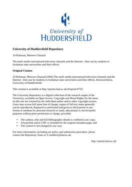 University of Huddersfield Repository