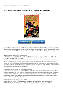 Download the Death of Captain Marvel PDF