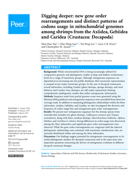 New Gene Order Rearrangements and Distinct Patterns of Codons Usage In