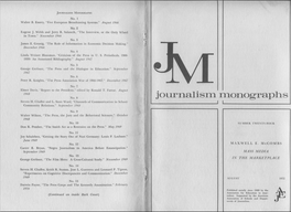 Journalism Monographs Steven H