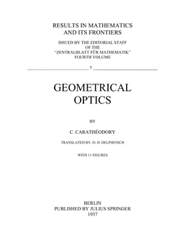 Geometrical Optics