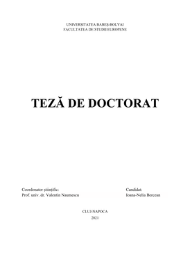 Teză De Doctorat