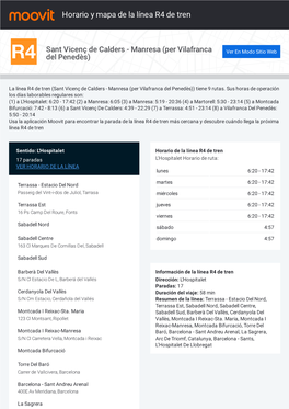Horario Y Mapa De La Ruta R4 De Tren