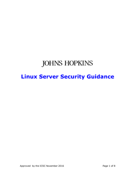 Linux Server Security Guidance