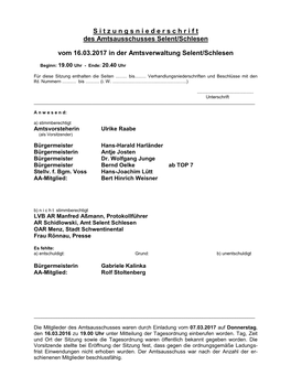 Protokoll Amtsausschuss Vom 16.03.2017