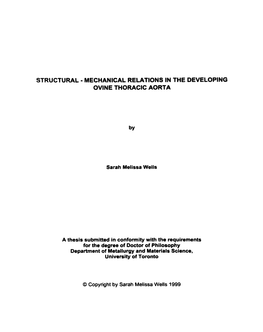Mechanlcal RELATIONS in the DEVELOPING OVINE Thoraclc AORTA