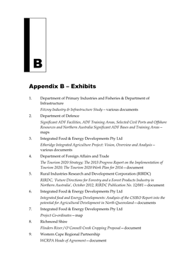 Appendix B – Exhibits