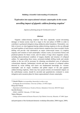 IODP for Geohazard Mitigation