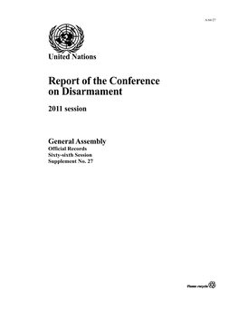 Report of the Conference on Disarmament