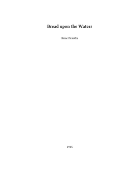 Bread Upon the Waters