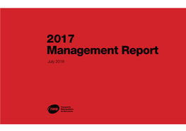 2017 Management Report July 2018 Contents