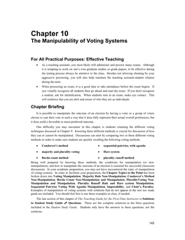 Chapter 10 the Manipulability of Voting Systems