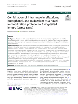 Combination of Intramuscular Alfaxalone