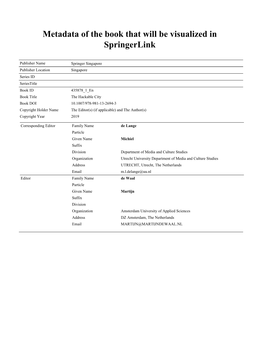 Metadata of the Book That Will Be Visualized in Springerlink