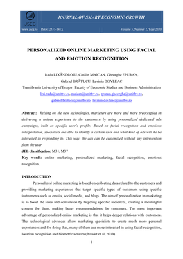 Personalized Online Marketing Using Facial and Emotion Recognition