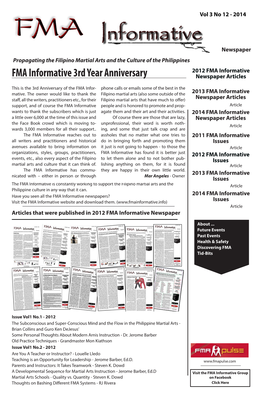 FMA Informative Newspaper Vol3 No.12