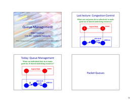 Queue Management ? ? Mike Freedman COS 461: Computer Networks Physical Address Path