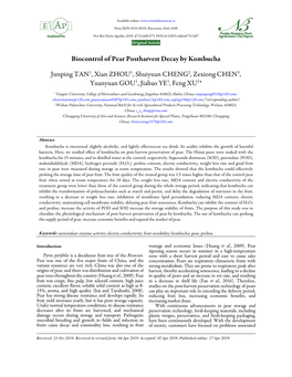 Biocontrol of Pear Postharvest Decay by Kombucha Junping TAN1, Xian